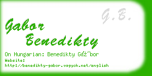 gabor benedikty business card